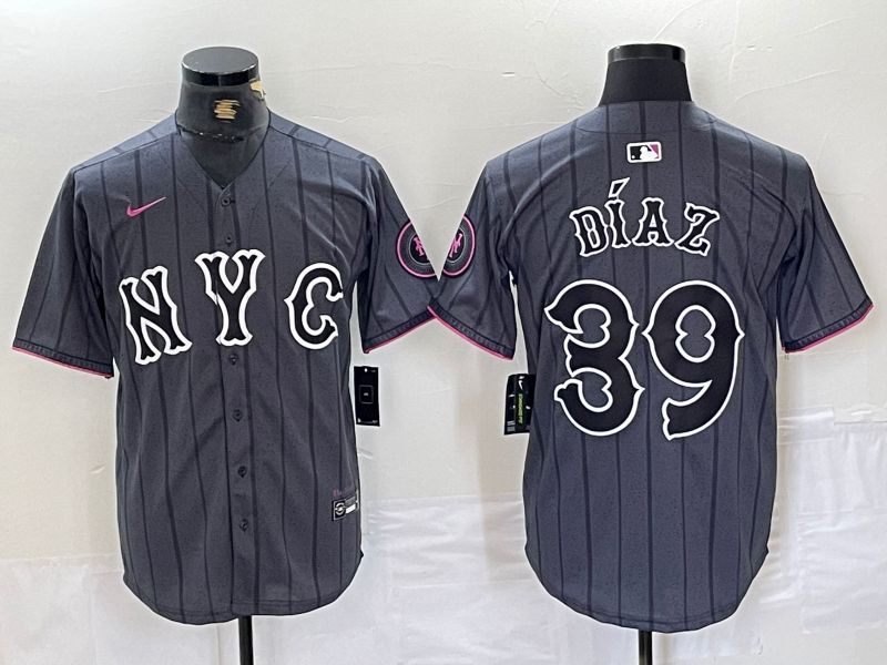 Men New York Mets #39 Diaz Black City Edition 2024 Nike MLB Jersey style 4->new york mets->MLB Jersey